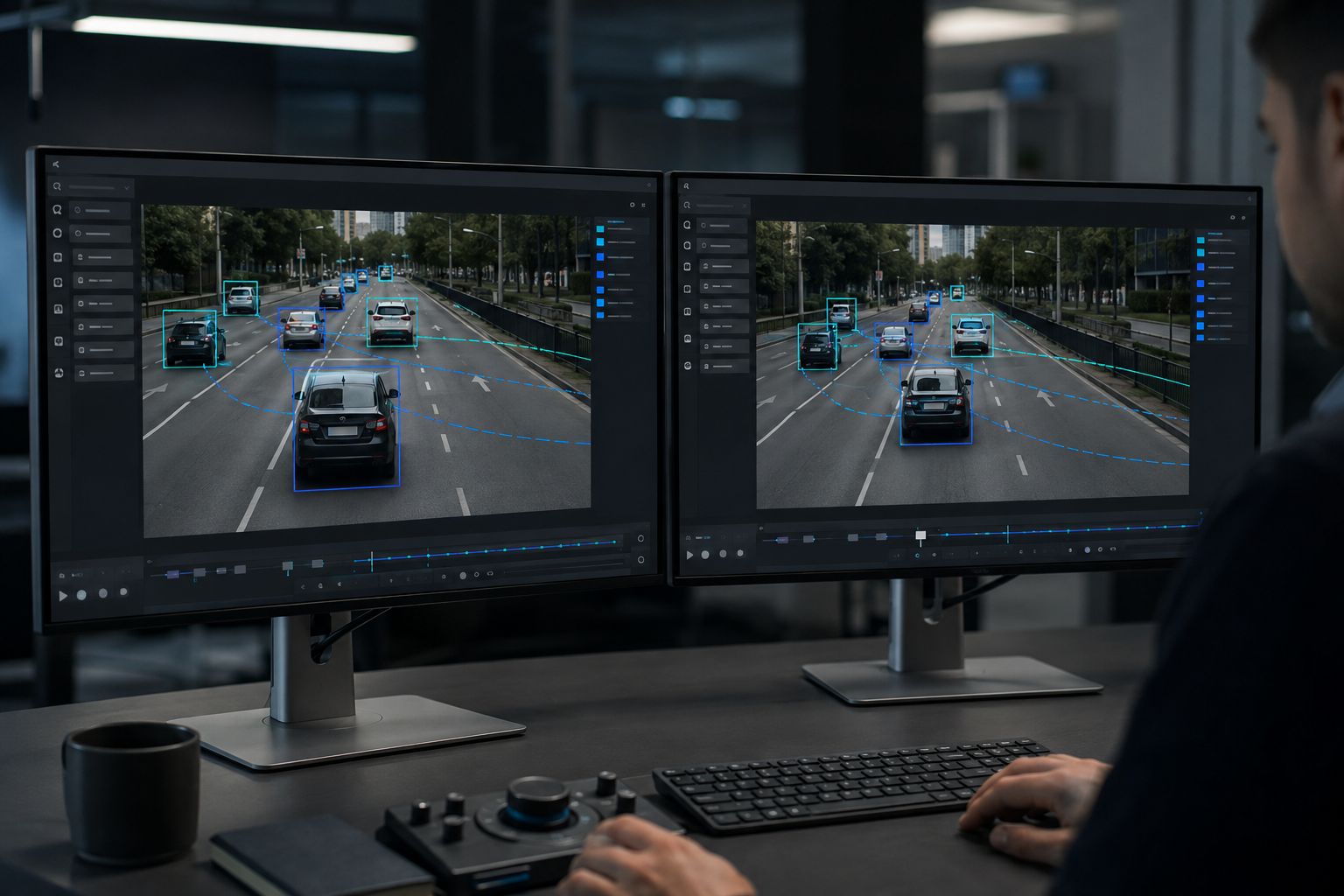 Video object tracking across sequential road scene frames